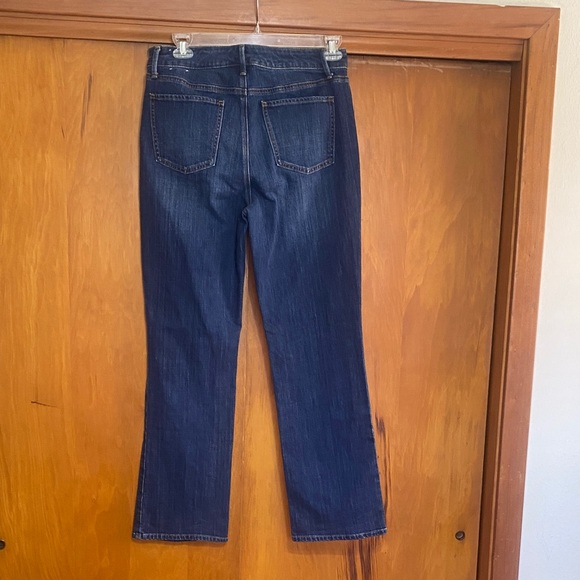 NWOT Talbots Dark Blue Denim Barely Boot Jean Whisker Slight Stretch Never Worn - Picture 5 of 10